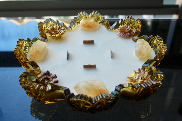 Fall Blooms Luxury Crystal Candle