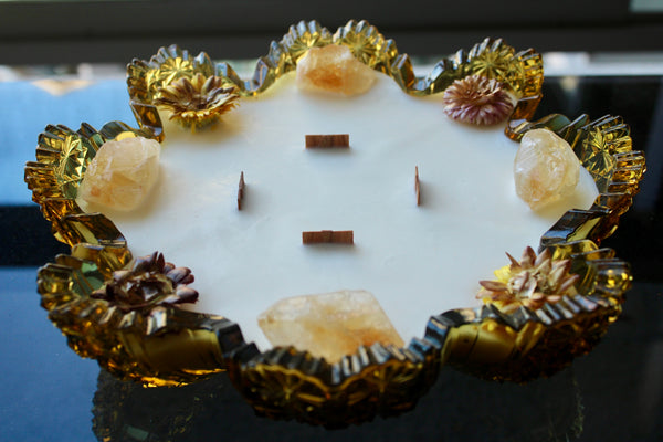 Fall Blooms Luxury Crystal Candle