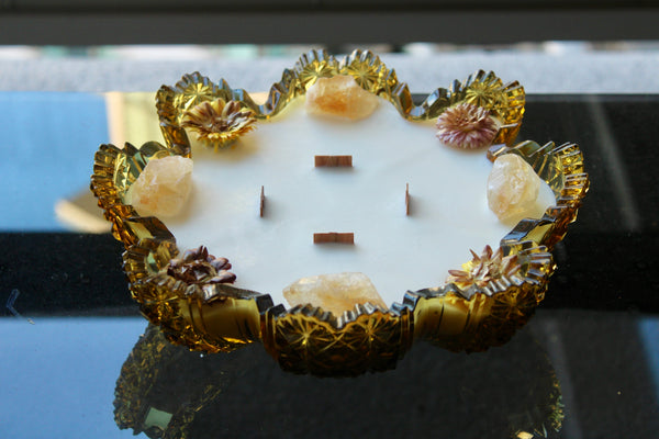 Fall Blooms Luxury Crystal Candle
