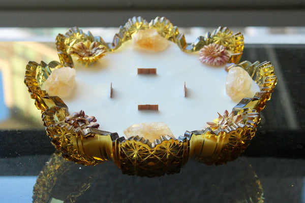 Fall Blooms Luxury Crystal Candle