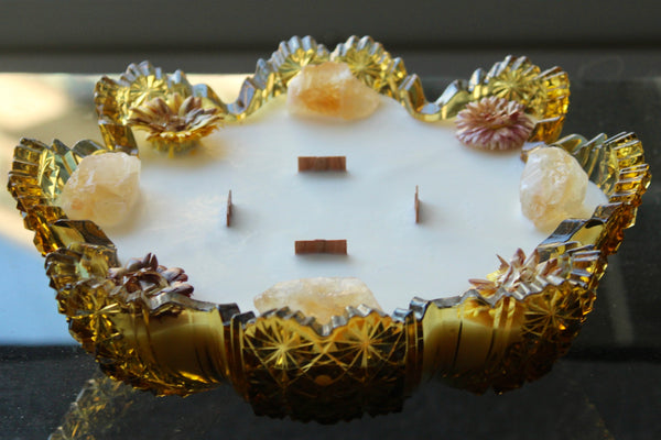 Fall Blooms Luxury Crystal Candle