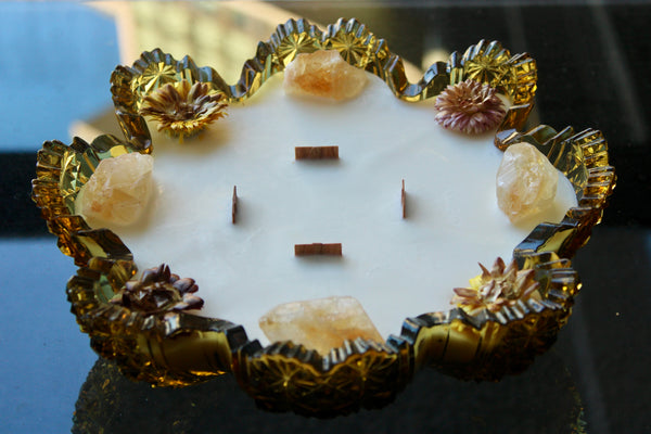 Fall Blooms Luxury Crystal Candle