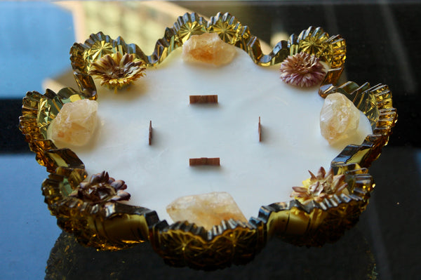 Fall Blooms Luxury Crystal Candle