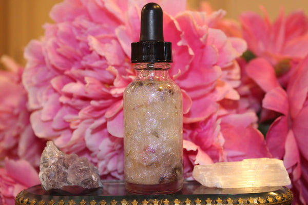 Full Moon Ritual Oil|Crystal Infused Body Oil|Body Oil|Crystals|Manifestation Oil|Shimmer Body Oil|Body Shimmer|Body Glitter|Full Moon Oil