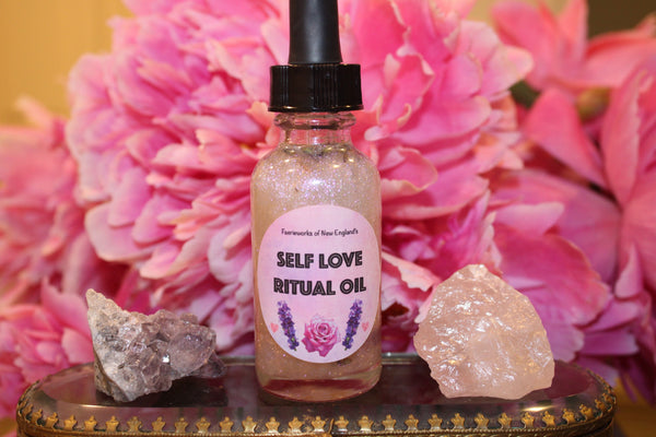 Self Love Ritual Oil|Crystal Infused Body Oil|Body Oil|Crystal Oil|Intention Oil|Shimmer Body Oil|Body Shimmer|Body Glitter|Self Love Oil