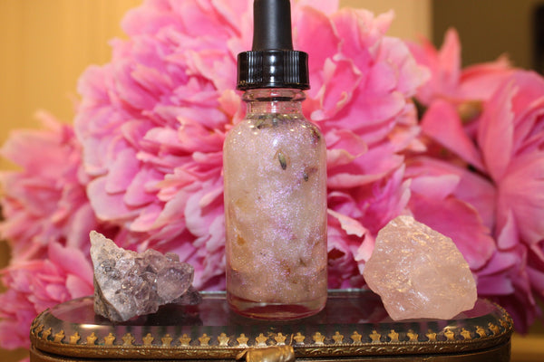 Self Love Ritual Oil|Crystal Infused Body Oil|Body Oil|Crystal Oil|Intention Oil|Shimmer Body Oil|Body Shimmer|Body Glitter|Self Love Oil