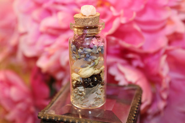 Full Moon Spell Bottle|Full Moon Spell Jar|Mini Spell Bottle|Witch Bottle|Witch Jar|Intention Jar|Intention Bottle|Manifestation Jar|Crystal