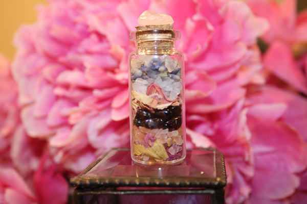 Self Love Spell Bottle|Self Love Spell Jar|Mini Spell Bottle|Witch Bottle|Witch Jar|Intention Jar|Intention Bottle|Manifestation Jar|Crystal