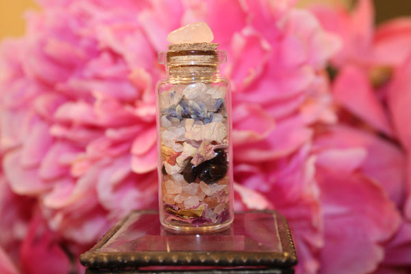 Self Love Spell Bottle|Self Love Spell Jar|Mini Spell Bottle|Witch Bottle|Witch Jar|Intention Jar|Intention Bottle|Manifestation Jar|Crystal