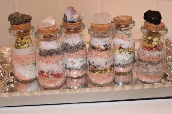 Ritual Bath Salts|Spell Jar|Spell Bottle|Full Moon|Protection|Money|Self Love|Calming|Happiness|Spell Bottles|Intention|Relaxing|Bath Salts
