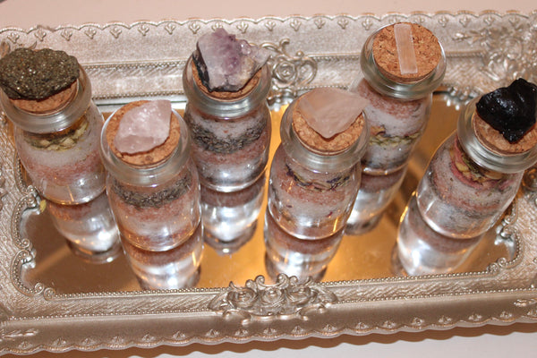 Ritual Bath Salts|Spell Jar|Spell Bottle|Full Moon|Protection|Money|Self Love|Calming|Happiness|Spell Bottles|Intention|Relaxing|Bath Salts