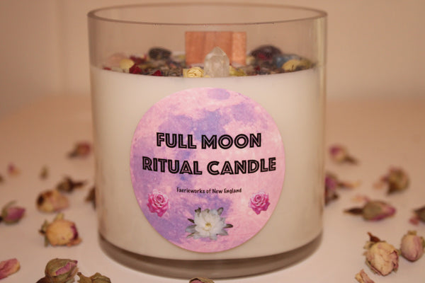 Full Moon Ritual Candle|Full Moon Candle|Full Moon|Full Moon Ritual|Crystal Candle|Full Moon Crystal Candle|Crystal Candles|Crystal Healing