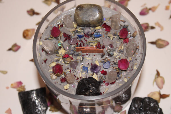 Mercury Retrograde Ritual Candle|Mercury Retrograde|Mercury Retrograde Candle|Mercury Retrograde Ritual|Crystal Candle|Protection|Crystals