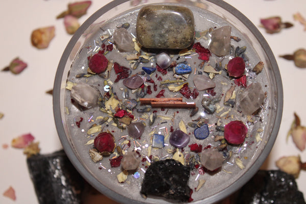 Mercury Retrograde Ritual Candle|Mercury Retrograde|Mercury Retrograde Candle|Mercury Retrograde Ritual|Crystal Candle|Protection|Crystals