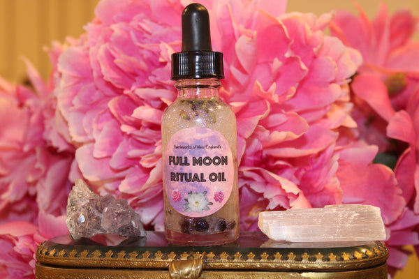 Full Moon Ritual Oil|Crystal Infused Body Oil|Body Oil|Crystals|Manifestation Oil|Shimmer Body Oil|Body Shimmer|Body Glitter|Full Moon Oil