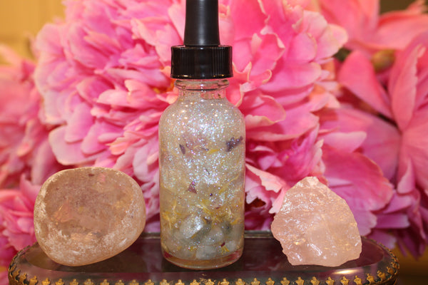 Inner Peace Ritual Oil|Crystal Infused Body Oil|Body Oil|Crystal Oil|Manifestation Oil|Shimmer Body Oil|Body Shimmer|Body Glitter|Relax|Calm