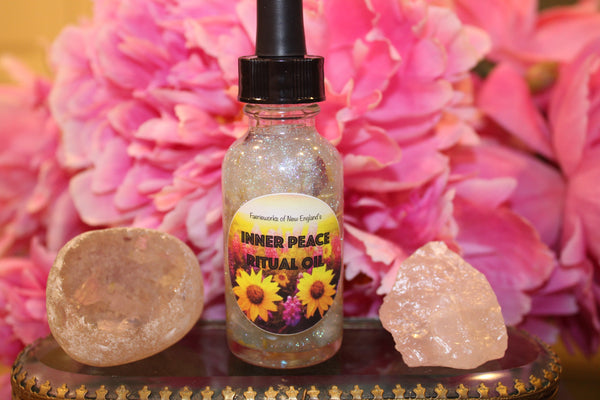 Inner Peace Ritual Oil|Crystal Infused Body Oil|Body Oil|Crystal Oil|Manifestation Oil|Shimmer Body Oil|Body Shimmer|Body Glitter|Relax|Calm