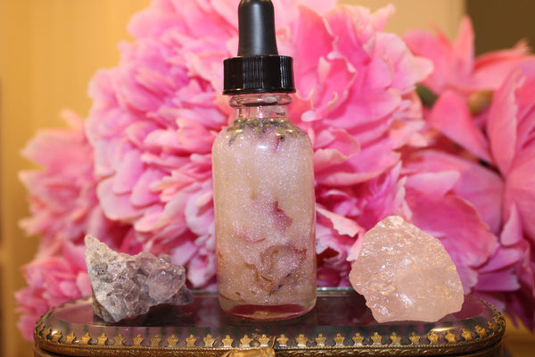 Self Love Ritual Oil|Crystal Infused Body Oil|Body Oil|Crystal Oil|Intention Oil|Shimmer Body Oil|Body Shimmer|Body Glitter|Self Love Oil