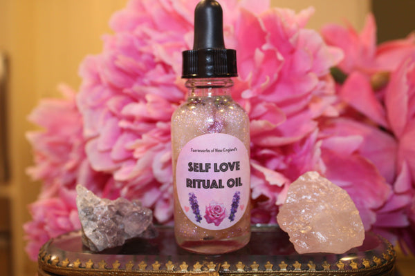 Self Love Ritual Oil|Crystal Infused Body Oil|Body Oil|Crystal Oil|Intention Oil|Shimmer Body Oil|Body Shimmer|Body Glitter|Self Love Oil