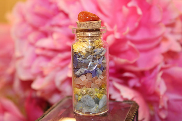 Happiness Spell Bottle|Happiness Spell Jar|Mini Spell Bottle|Witch Bottle|Witch Jar|Intention Jar|Intention Bottle|Manifestation Jar|Crystal