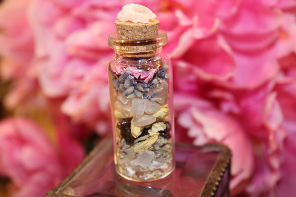 Full Moon Spell Bottle|Full Moon Spell Jar|Mini Spell Bottle|Witch Bottle|Witch Jar|Intention Jar|Intention Bottle|Manifestation Jar|Crystal
