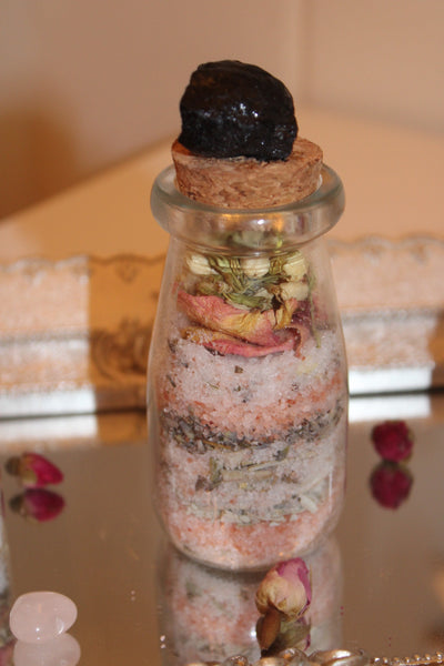 Ritual Bath Salts|Spell Jar|Spell Bottle|Full Moon|Protection|Money|Self Love|Calming|Happiness|Spell Bottles|Intention|Relaxing|Bath Salts