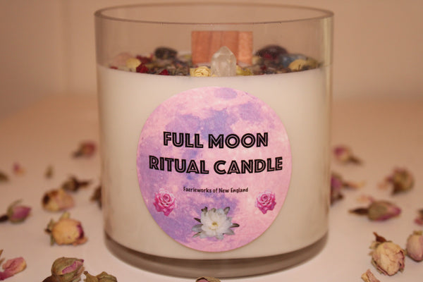 Full Moon Ritual Candle|Full Moon Candle|Full Moon|Full Moon Ritual|Crystal Candle|Full Moon Crystal Candle|Crystal Candles|Crystal Healing
