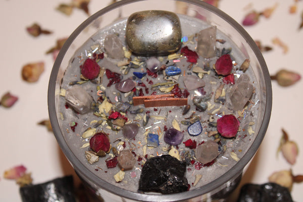 Mercury Retrograde Ritual Candle|Mercury Retrograde|Mercury Retrograde Candle|Mercury Retrograde Ritual|Crystal Candle|Protection|Crystals