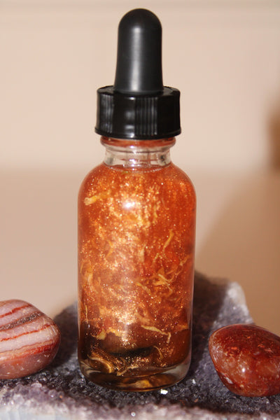 Helios Ritual Oil|Crystal Infused Body Oil|Body Oil|Crystal Oil|Manifestation Oil|Shimmer Body Oil|Body Shimmer|Body Glitter|Sun Goddess|Sun
