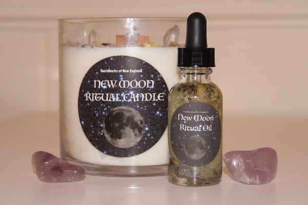 New Moon Ritual Oil|Crystal Infused Body Oil|Body Oil|Crystals|Manifestation Oil|Shimmer Body Oil|Body Shimmer|Body Glitter|New Moon Oil