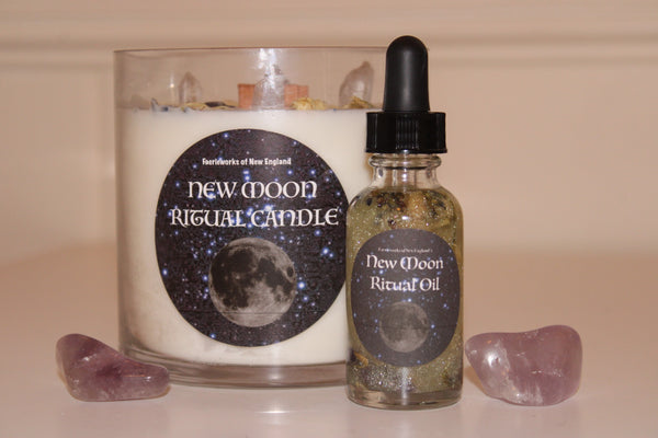 New Moon Ritual Oil|Crystal Infused Body Oil|Body Oil|Crystals|Manifestation Oil|Shimmer Body Oil|Body Shimmer|Body Glitter|New Moon Oil