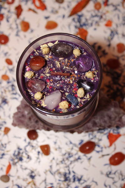 Chakra Balancing Crystal Candle|Crystal Candle|Soy Wax|Vegan|Natural|Cruelty Free|Crystal Healing|Self Care|Meditation|Crystal Candles|Chakras
