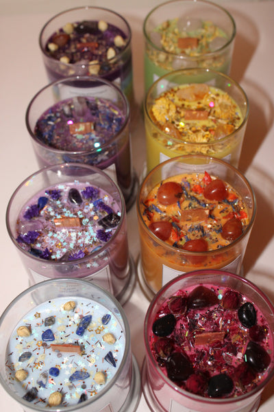 Chakra Balancing Crystal Candle|Crystal Candle|Soy Wax|Vegan|Natural|Cruelty Free|Crystal Healing|Self Care|Meditation|Crystal Candles|Chakras