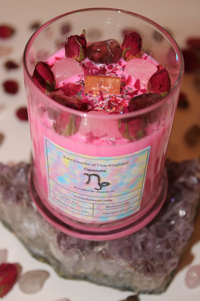 Capricorn Crystal Candle|Crystal Candle|Capricorn Candle|Capricorn Crystals|Zodiac Candle|Crystal Healing|Zodiac|Astrology|Crystal Candles
