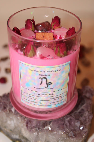 Capricorn Crystal Candle|Crystal Candle|Capricorn Candle|Capricorn Crystals|Zodiac Candle|Crystal Healing|Zodiac|Astrology|Crystal Candles