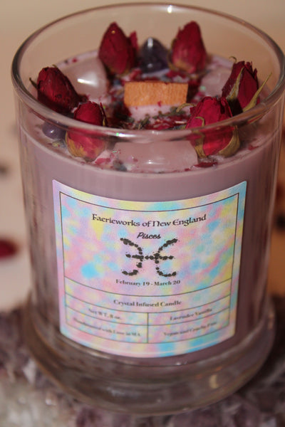 Pisces Crystal Candle|Crystal Candle|Zodiac Candles|Zodiac Crystal Candle|Zodiac Candles|Pisces Crystals|Zodiac|Astrology|Crystal Candles