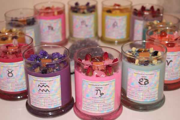 Aquarius Crystal Candle|Crystal Candle|Aquarius|Aquarius Candle|Aquarius Crystals|Zodiac Candles|Zodiac|Astrology|Crystal Candles