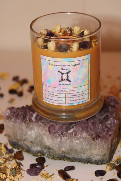 Gemini Crystal Candle|Crystal Candle|Zodiac Candle|Zodiac Candles|Gemini Candle|Gemini|Crystal Healing|Zodiac|Astrology|Crystal Candles