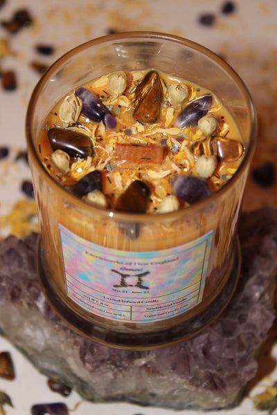 Gemini Crystal Candle|Crystal Candle|Zodiac Candle|Zodiac Candles|Gemini Candle|Gemini|Crystal Healing|Zodiac|Astrology|Crystal Candles