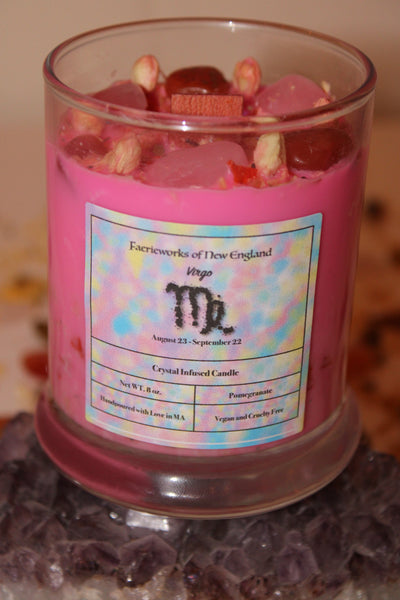 Virgo Crystal Candle|Crystal Candle|Virgo|Virgo Crystals|Virgo Candle|Zodiac Candles|Crystal Healing|Zodiac|Astrology|Crystal Candles