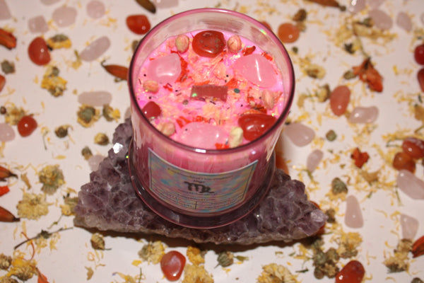 Virgo Crystal Candle|Crystal Candle|Virgo|Virgo Crystals|Virgo Candle|Zodiac Candles|Crystal Healing|Zodiac|Astrology|Crystal Candles