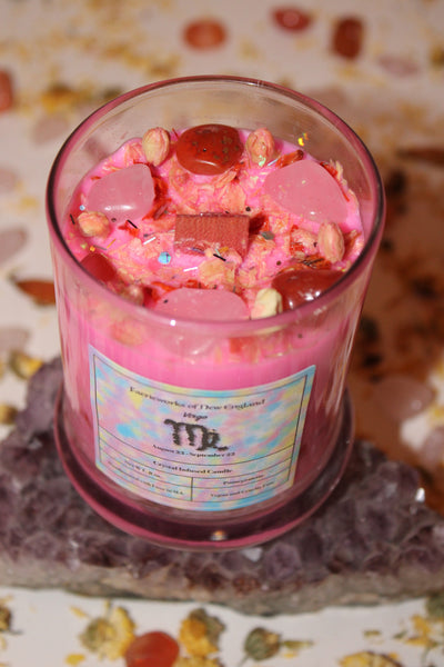 Virgo Crystal Candle|Crystal Candle|Virgo|Virgo Crystals|Virgo Candle|Zodiac Candles|Crystal Healing|Zodiac|Astrology|Crystal Candles