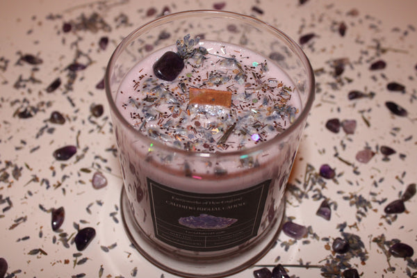 CALMING Anxiety Relief Candle|Crystal Candle|Crystal Candles|Intention Candle|Crystal Healing|Self Care|Meditation|Calm|Crystal Candles