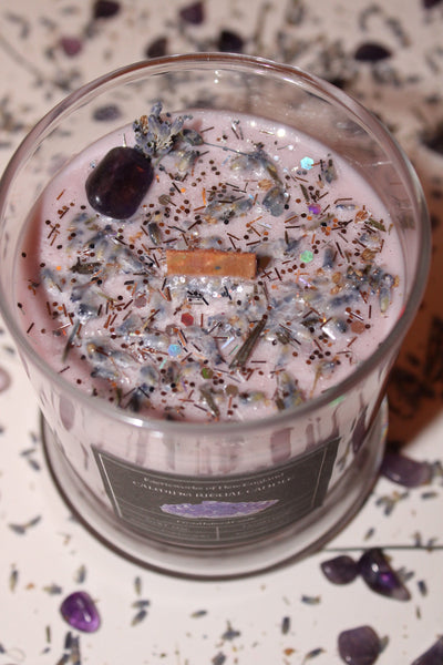 CALMING Anxiety Relief Candle|Crystal Candle|Crystal Candles|Intention Candle|Crystal Healing|Self Care|Meditation|Calm|Crystal Candles