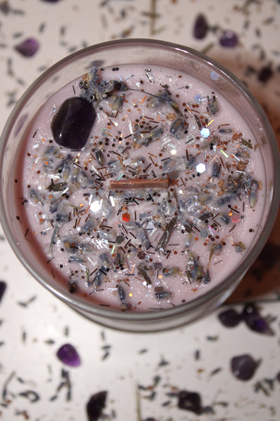 CALMING Anxiety Relief Candle|Crystal Candle|Crystal Candles|Intention Candle|Crystal Healing|Self Care|Meditation|Calm|Crystal Candles