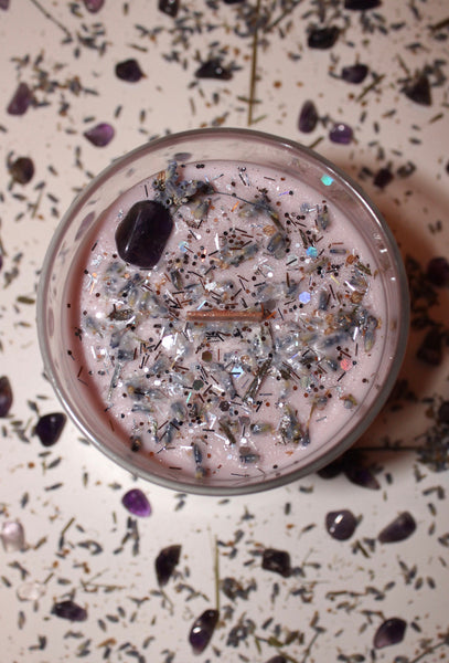 CALMING Anxiety Relief Candle|Crystal Candle|Crystal Candles|Intention Candle|Crystal Healing|Self Care|Meditation|Calm|Crystal Candles