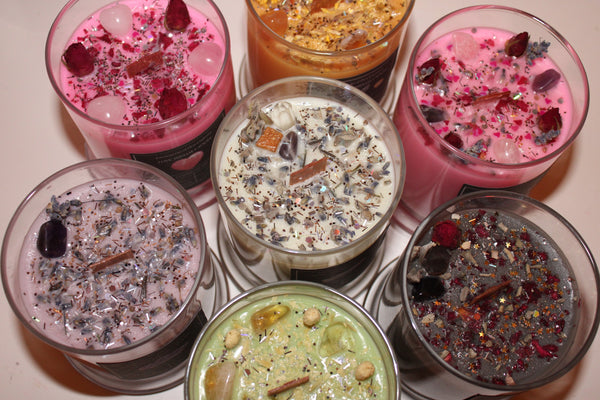 SELF LOVE Crystal Candle|Crystal Candle|Intention Candle|Faerieworks of New England|Crystal Healing|Self Care|Meditation|Crystal Candles