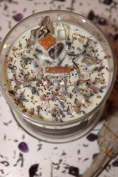 Cleansing Sage Intention Candle|Crystal Candle|Soy Wax|Vegan|Natural|Cruelty Free|Crystal Healing|Self Care|Cleansing|Smudge|Crystal Candles