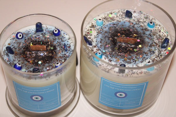 Evil Eye Candle|Evil Eye Crystal Candle|Protection Candle|Protection Crystal Candle|Crystal Candle|Crystal Candles|Evil Eye|Faerieworks