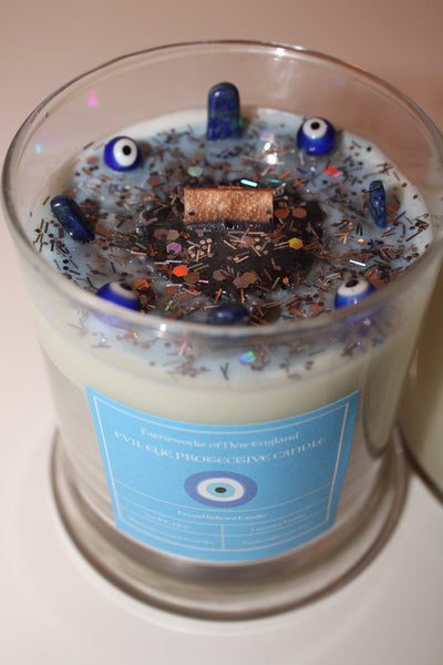 Evil Eye Candle|Evil Eye Crystal Candle|Protection Candle|Protection Crystal Candle|Crystal Candle|Crystal Candles|Evil Eye|Faerieworks